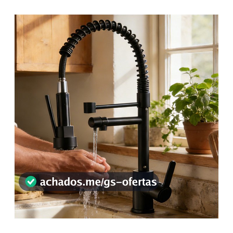 Torneira De Cozinha Gourmet Alça Única Com Extensor De Spray Tubo De Água Flexível Superior Prateado Para Ajuste