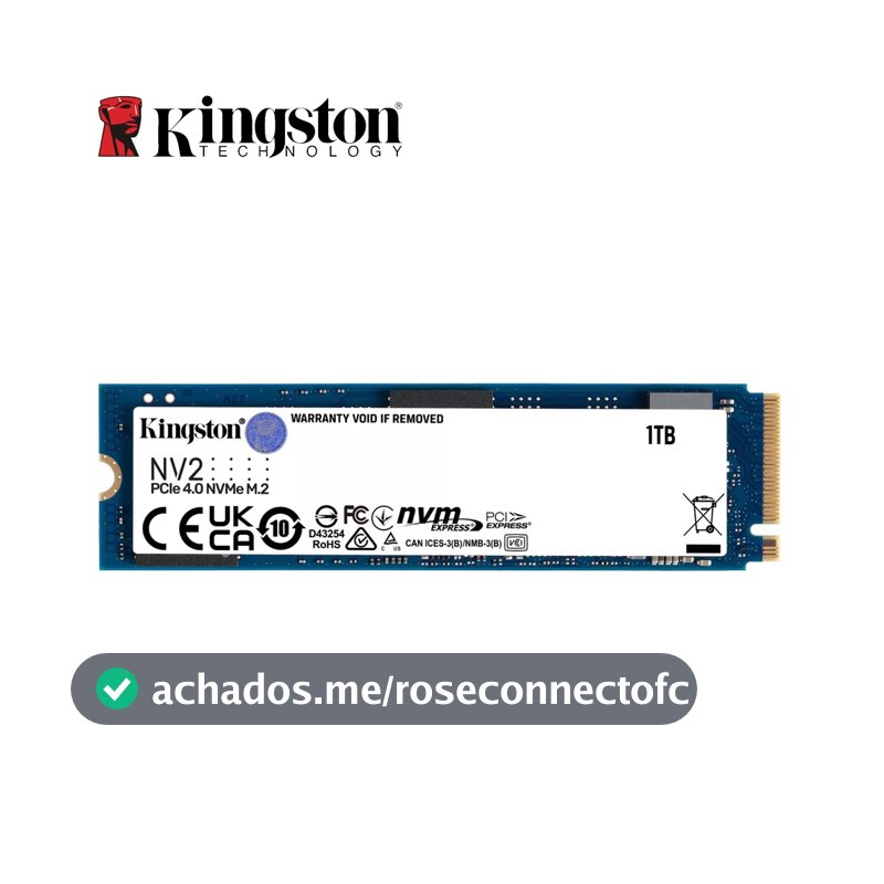 Kingston NV2 NVMe M . 2 1TB Disco Rígido Interno De Estado Sólido PCle 4.0 Para Laptop/Desktop SSD