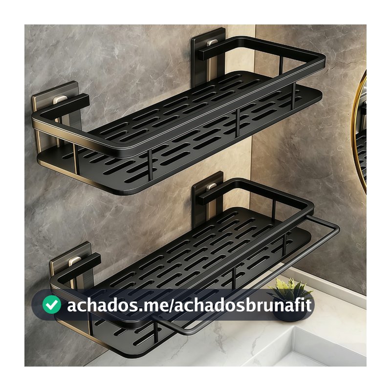 Suporte De Shampoo Organizador Alta qualidade Prateleiras De Banheiro Sem Furo Premium-Space Aluminium