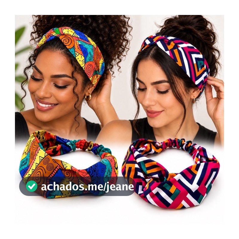 Kit turbante /tiara com estampa africanas