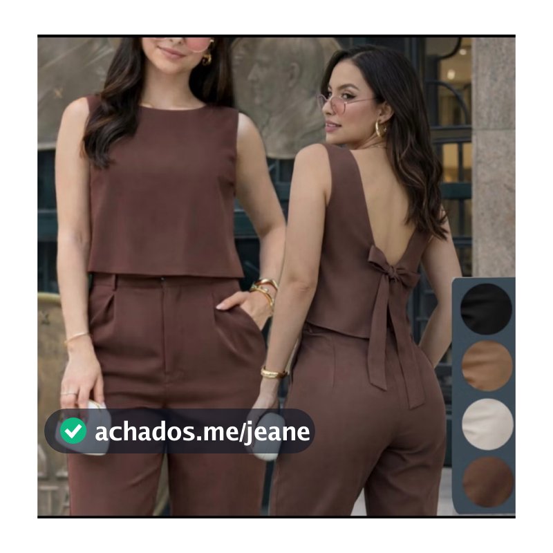 Conjunto Feminino Afaiataria Calça e Blusa TECIDO PREMIUM