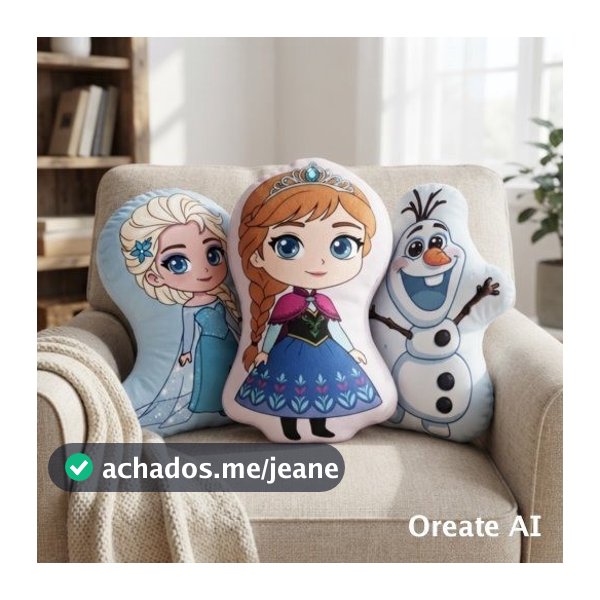 lmofadas Decorativas em Formato– Coleção Mágica Elsa, Anna & Olaf