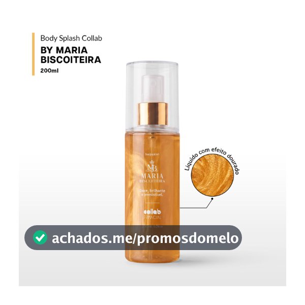 BODY SPLASH MARIA BISCOITEIRA 200ML PERFUME FLORAL COM BAUNILHA