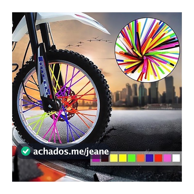 Capa de Raios Protetora Bike Moto Bicicleta Cadeira De Rodas Canudo Cores- 76 PÇS