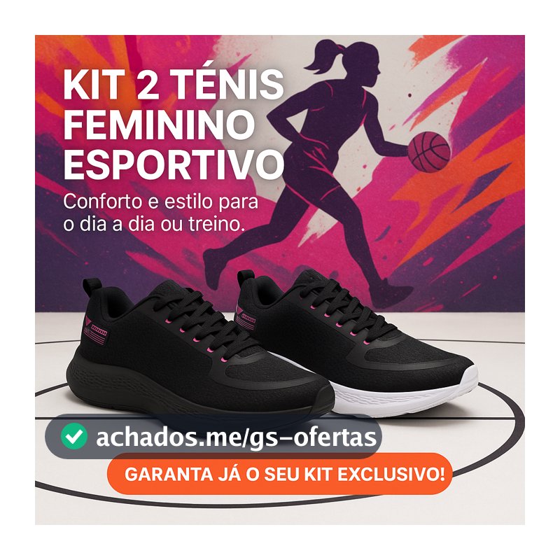 Kit 2 Tênis Femininos Esportivos Corrida Academia Leves e Confortáveis – | Pronta Entrega