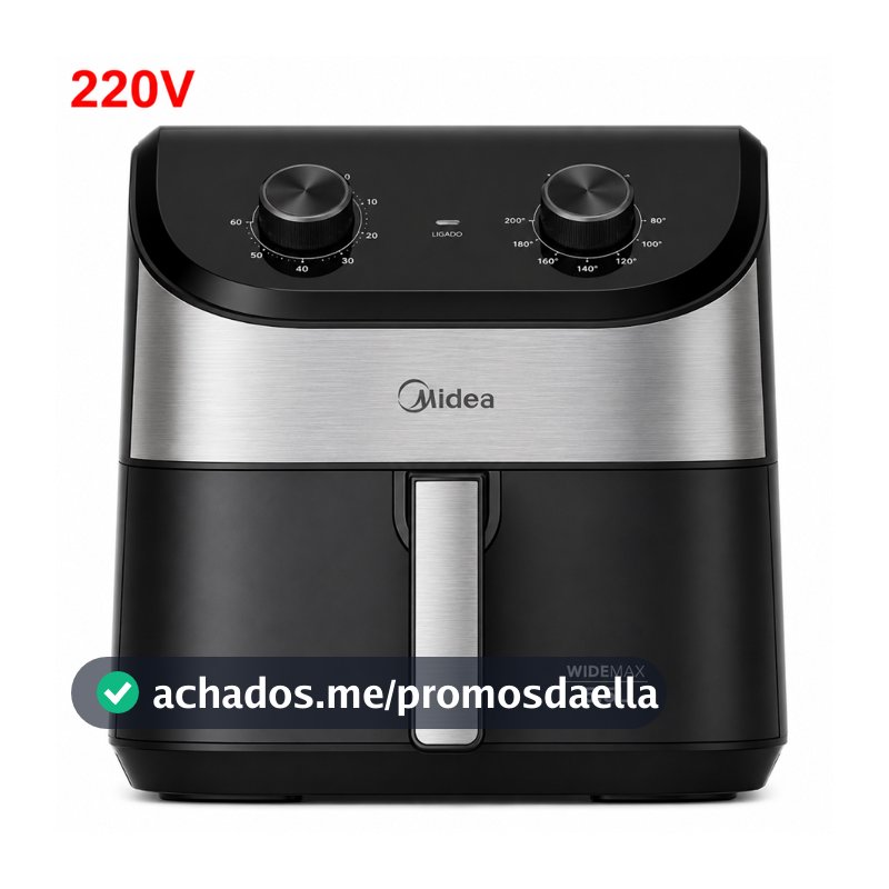 Fritadeira Air Fryer 5,5l Widemax Com Interior De Alumínio 1900w Midea - 220V