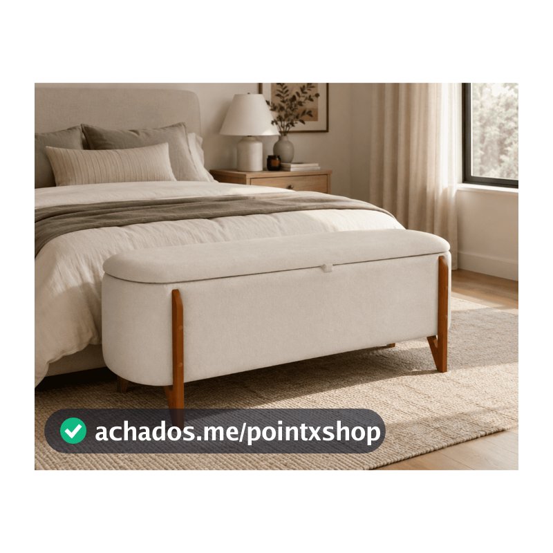 Puff Baú Recamier Estofado Banco Organizador Para Quarto Casal Calçadeira Cama Sala Decorativa