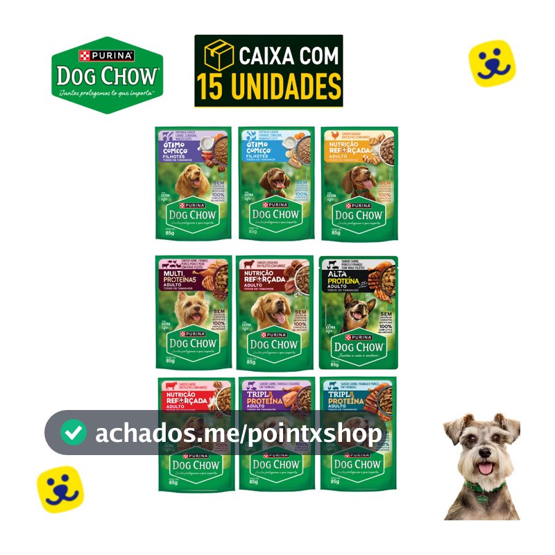 Kit 15 Sachês Dog Chow Ração Úmida Cachorro Sachê para Cachorro Sachê Dog Chow Caixa Sache Cachorro