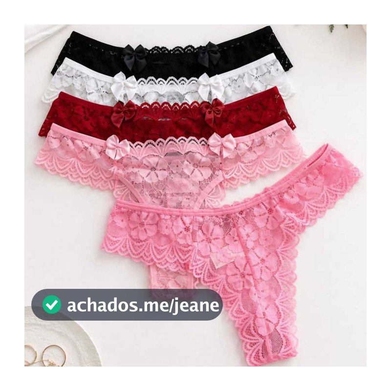 Kit Calcinha Renda Luxo Fio Dental Sexy Levanta Bumbum Sensual Conforto