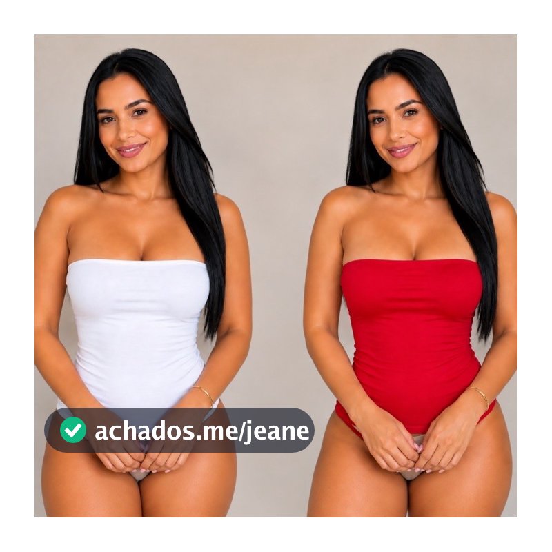 Body Feminino Tomara Que Caia Básico Branco e Vermelho – Moda Casual