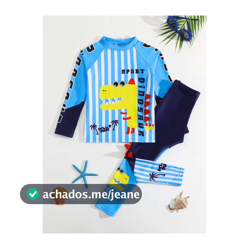 RWX VEST CONJUNTO INFANTIL DE PRAIA MASCULINO DE MANGA LONGA E CALÇA DE BANHO - I3061