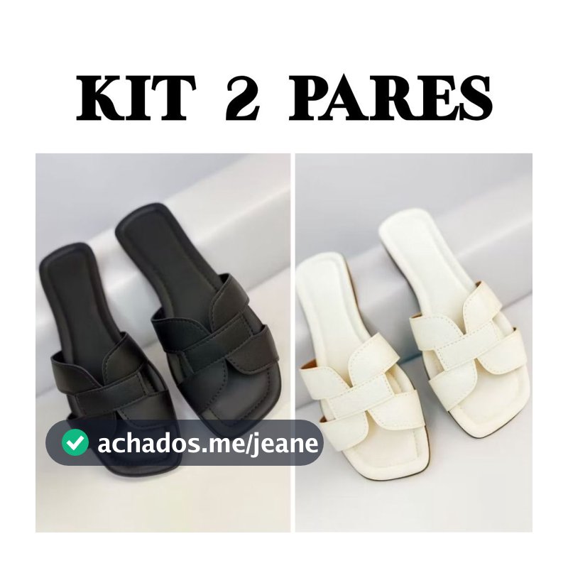 Kit 2 pares Sandália Rasteira H Feminina Tendência Moderna