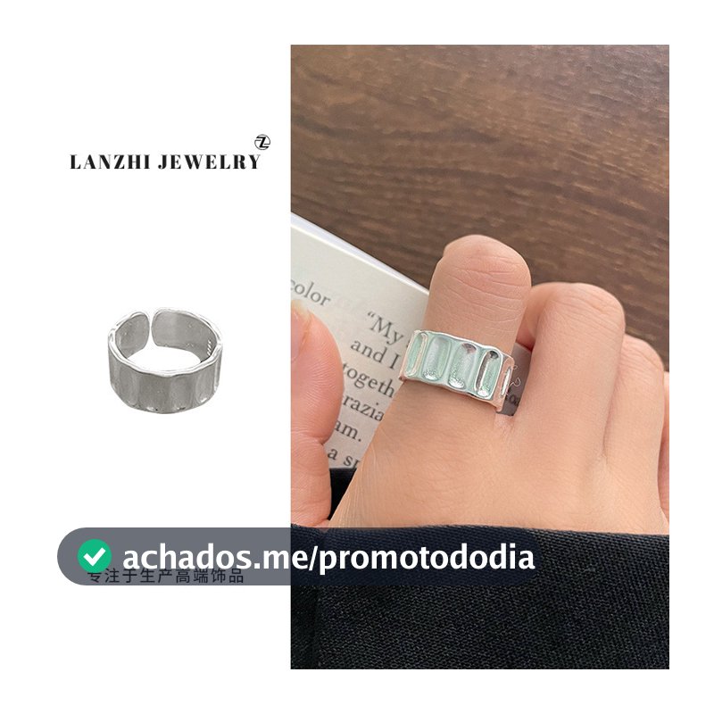 Lanzhi 925 anel de prata feminino nicho indústria pesada anel cruz íris anel coreano jóias não-desbotamento anel de dedo
