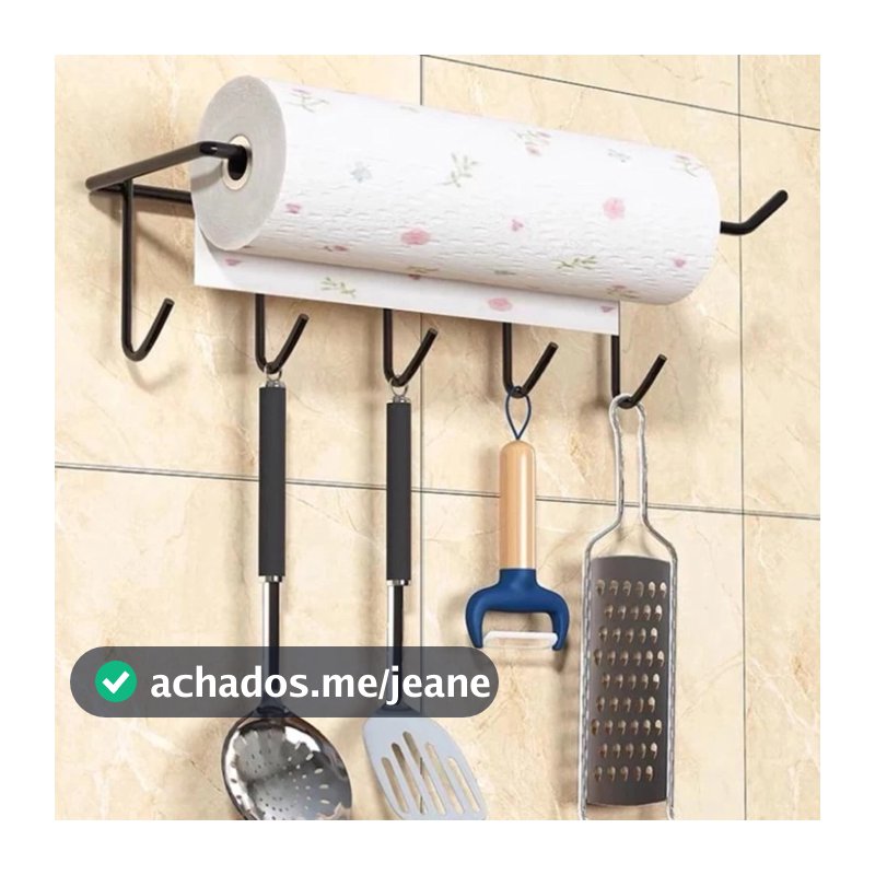 Suporte de Parede Papel Toalha Com Ganhos para Talheres e Utensílios Organizador de Cozinha Adesivo