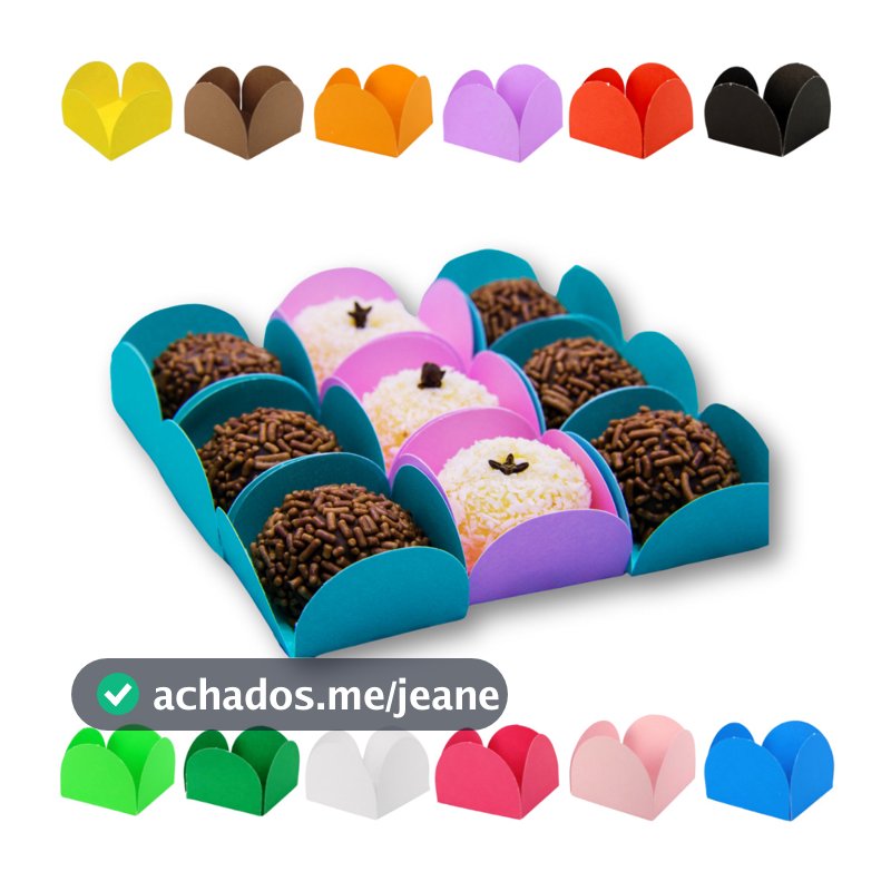 Forminhas para Doces 50/100/200/300/400 Docinhos Porta Forminha 4 Pétalas Brigadeiro Festa Aniversár