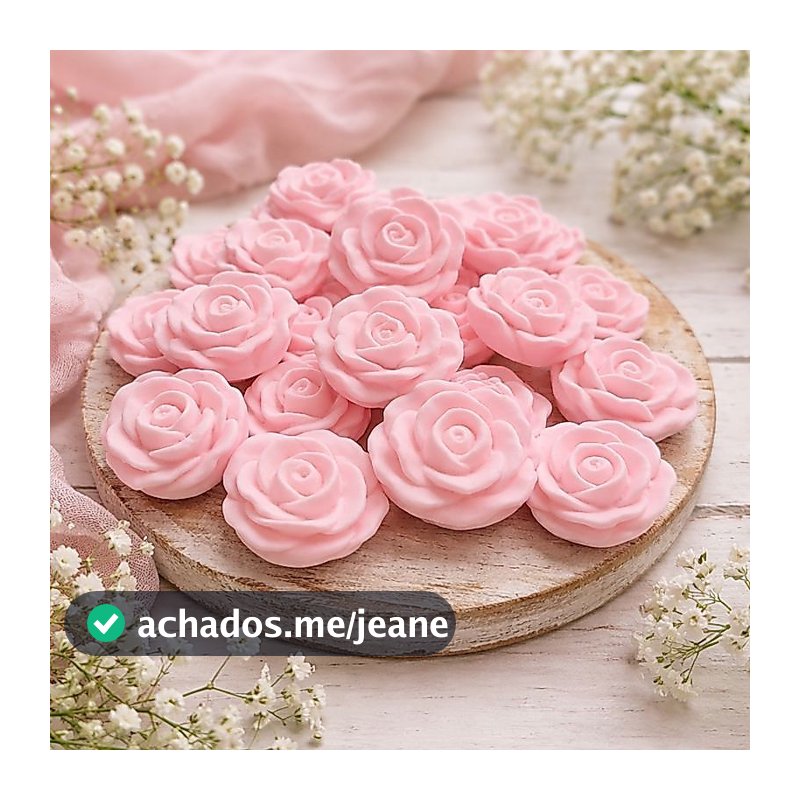 25 Lembrancinha Sabonete Rosa 4cm Artesanal Perfumado Casamento Chá de Bebê