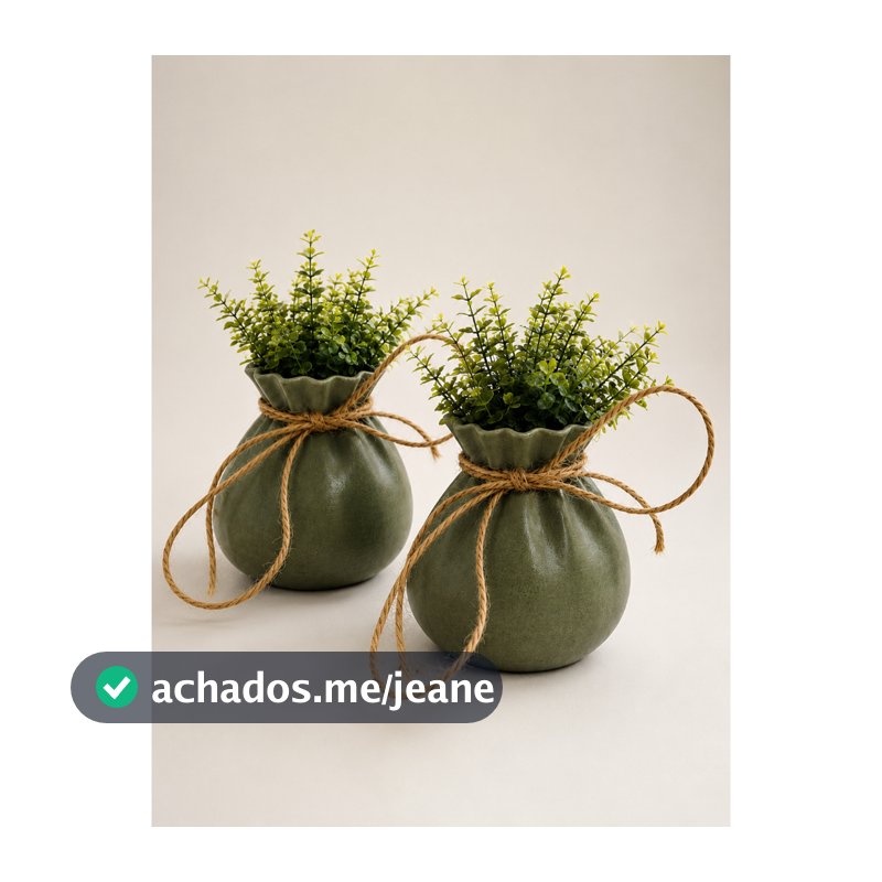2 Vasos Decorativo Rústico com Laço – Enfeite para Plantas e Decoração