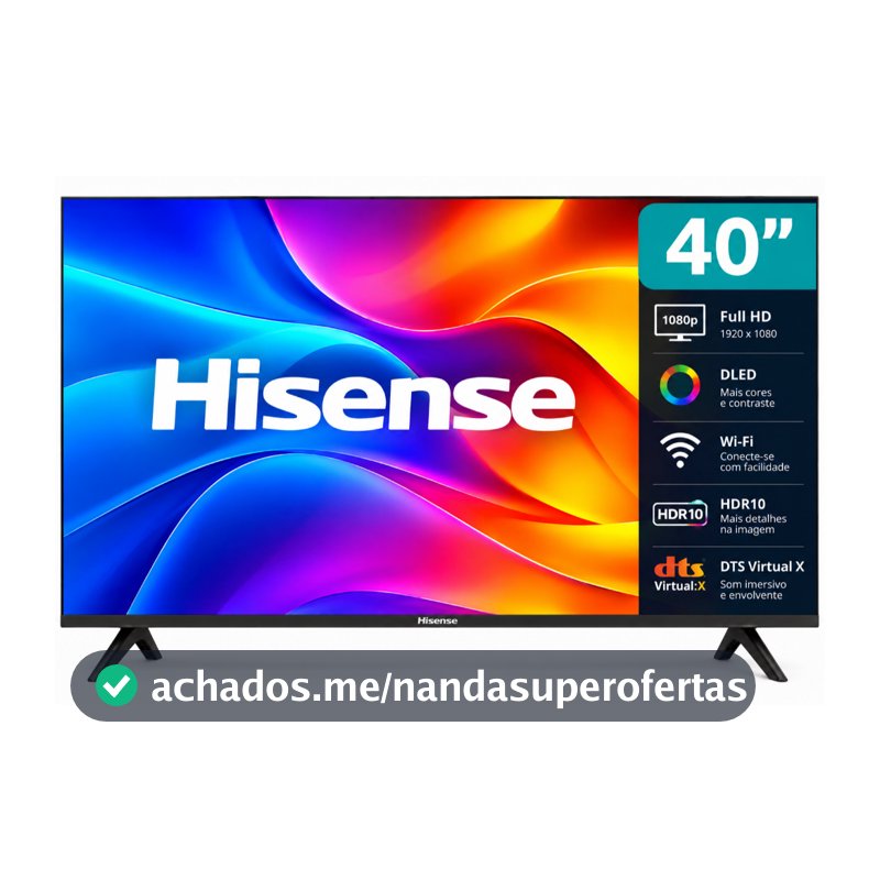 Smart TV Hisense 40" Full HD DLED Wi-Fi HDR10 40A4NV DTS Virtual X