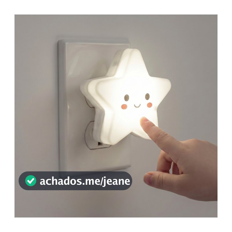 Luminária Formato Estrela Abajur Iluminação Suave Econômica 1W Bivolt Pequena Quarto Criança