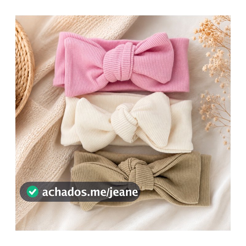 Kit 3 Faixa Turbante Bebê Ajustável Algodão Laço Maternidade Baby Tiara Infantil Recém-Nascido Menina Headband 0-2 Anos