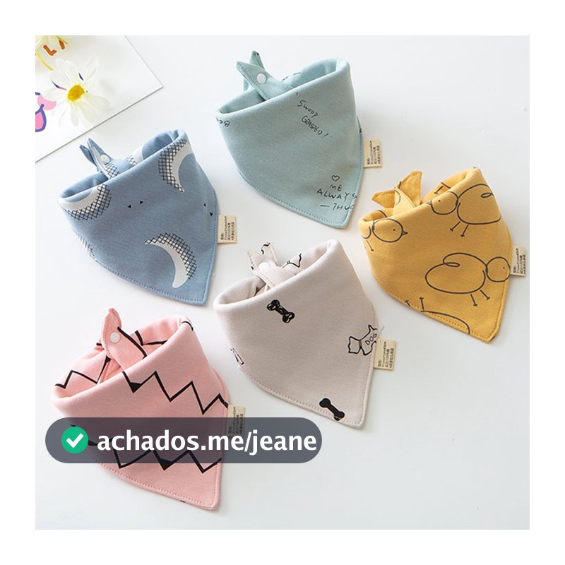 5 Peças Bebê Babadores Algodão Duplo Bandana Desenhos Animados Saliva Toalha Meninos Meninas Avental De Alimentação