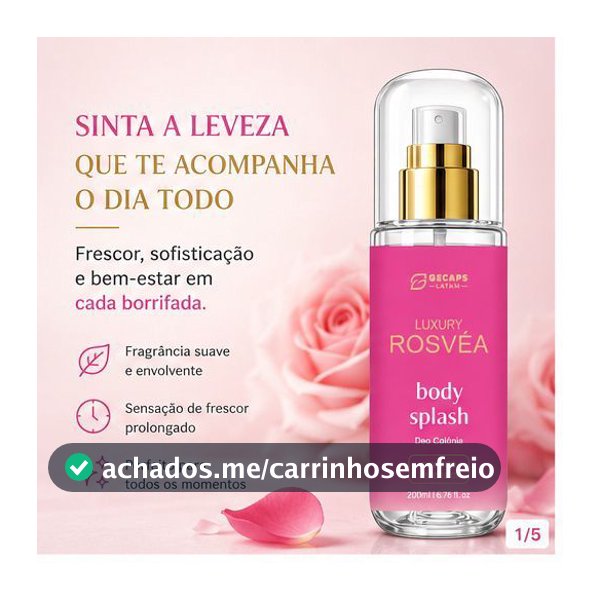 Body Splash Luxury Rosvéa | Fragrância Feminina Floral | Deo Colônia 200ml | Envio Imediato