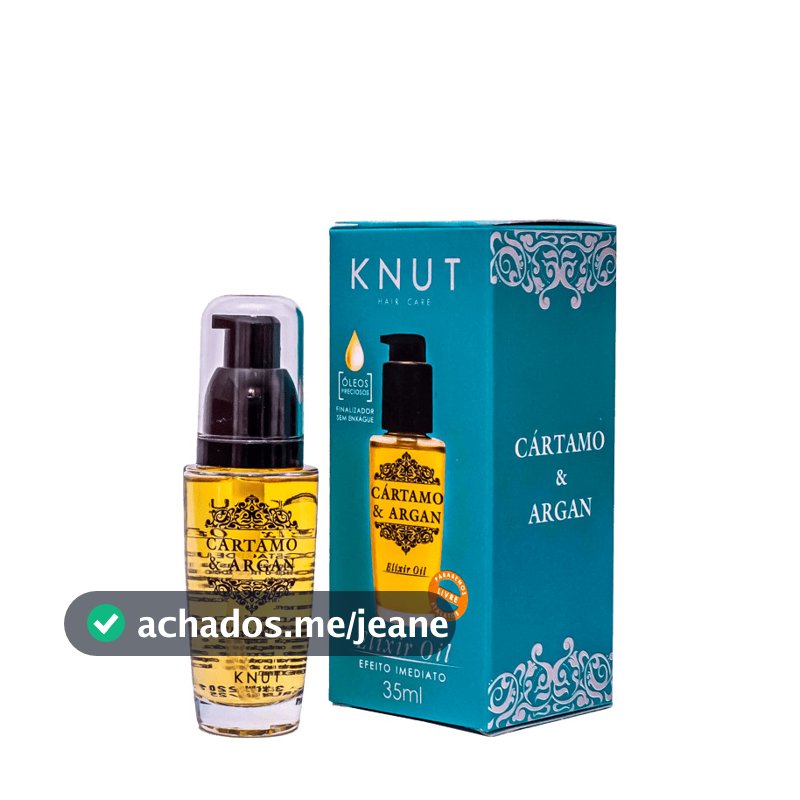 Óleo Capilar 35ml Knut (Elixir Oil Camelina e Ojon / Oil Cartamo e Argan/Vegan7 Rosa Mosqueta) - Cartamo e Argan