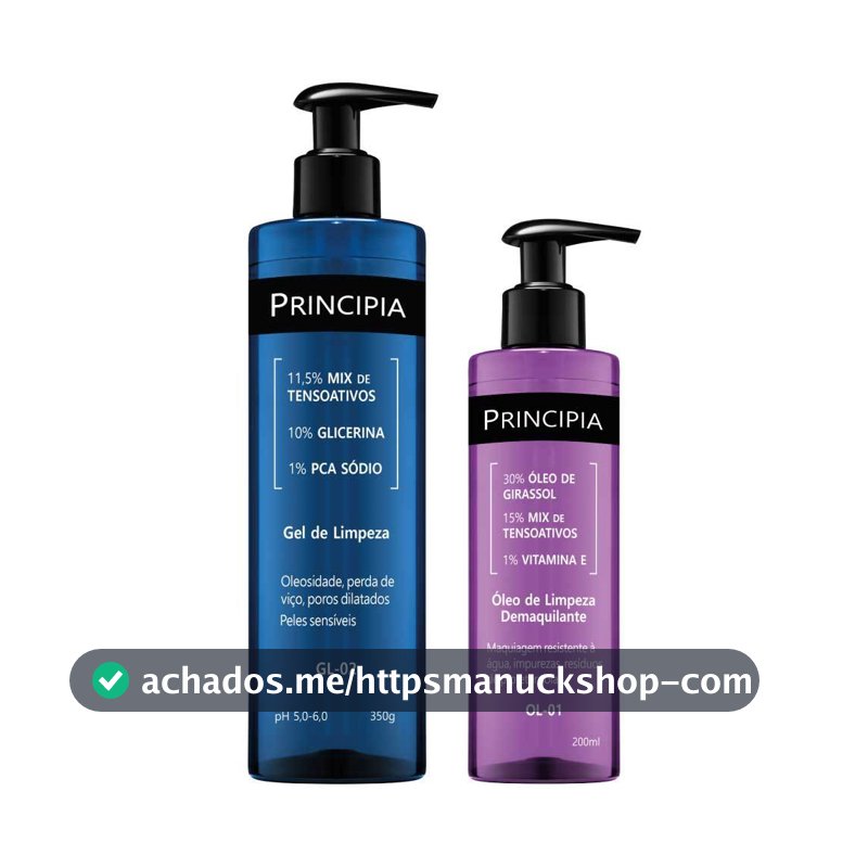 Principia Kit Limpeza Profunda Todos os tipos de pele Gel de limpeza GL-02 + Oleo de Limpeza OL-01