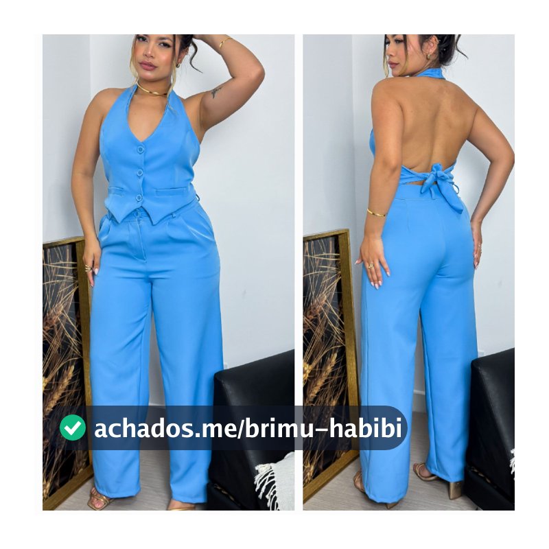 CONJUNTO FEMININO COM COLETE NA ALFAIATARIA