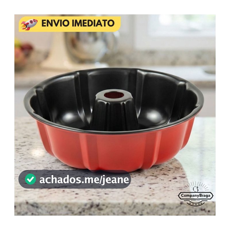 Forma De Bolo Antiaderente vermelha Forma De Pudim Antiaderente Vermelha