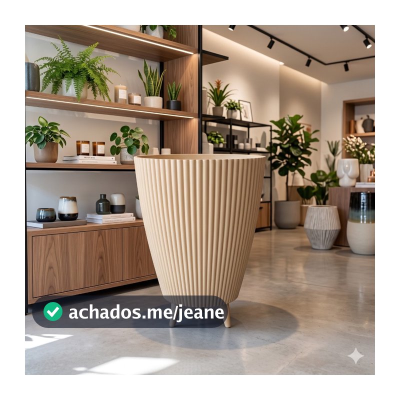 Vaso para Planta Canelado 34x26 Coluna Decorativo Jardim Sala Moderno Resistente