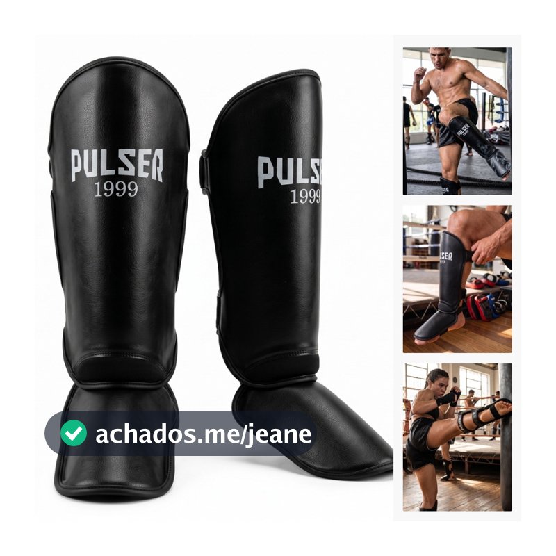 Caneleira Muay Thai Kickboxing Mma Luta Profissional Pulser Par Canela E Pé Tíbia Anatômica Treino Protetor Adulto