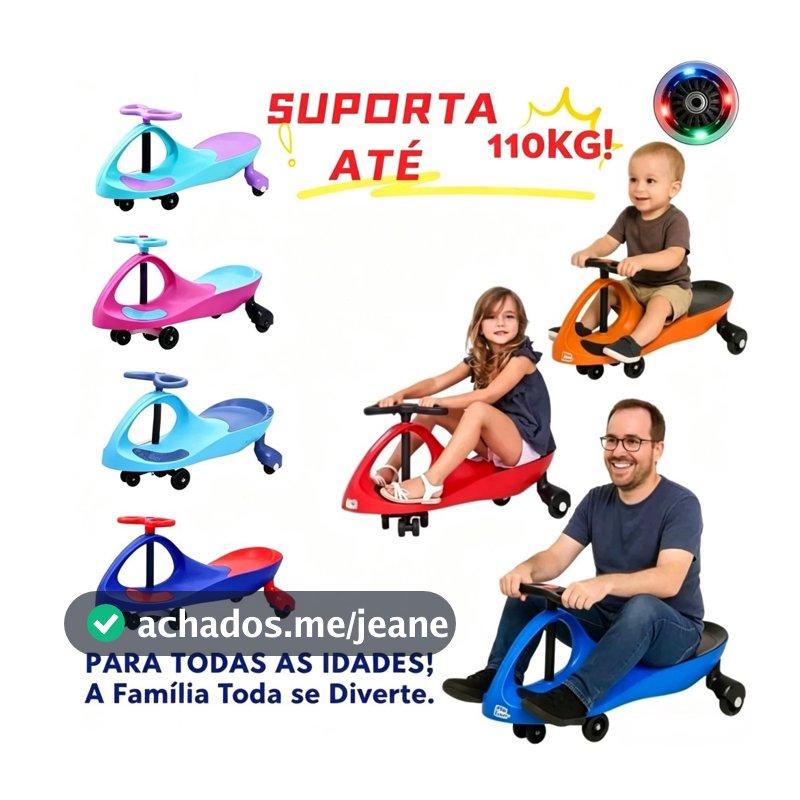 Carrinho Rolimã Infantil Volante 360° Rodas LED Silenciosas Seguro Anti Capota Suporta Até 110kg