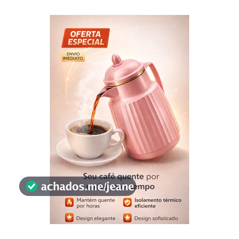 Garrafa Térmica 300 ML Elegante com Detalhe Dourado