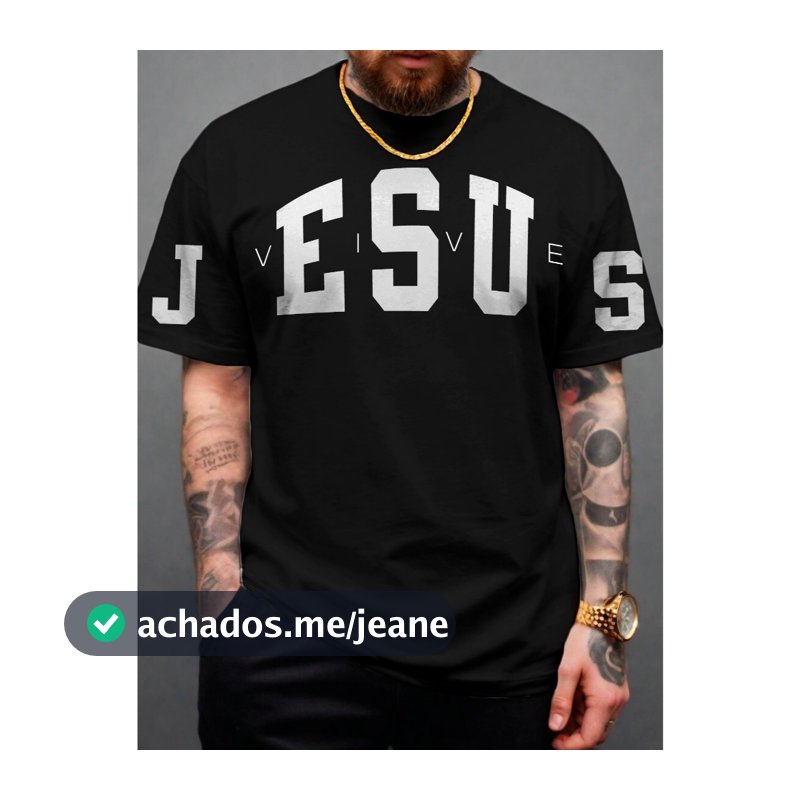Camiseta Masculina Jesus Vive Moda Evangélica Camisa 100% Algodão