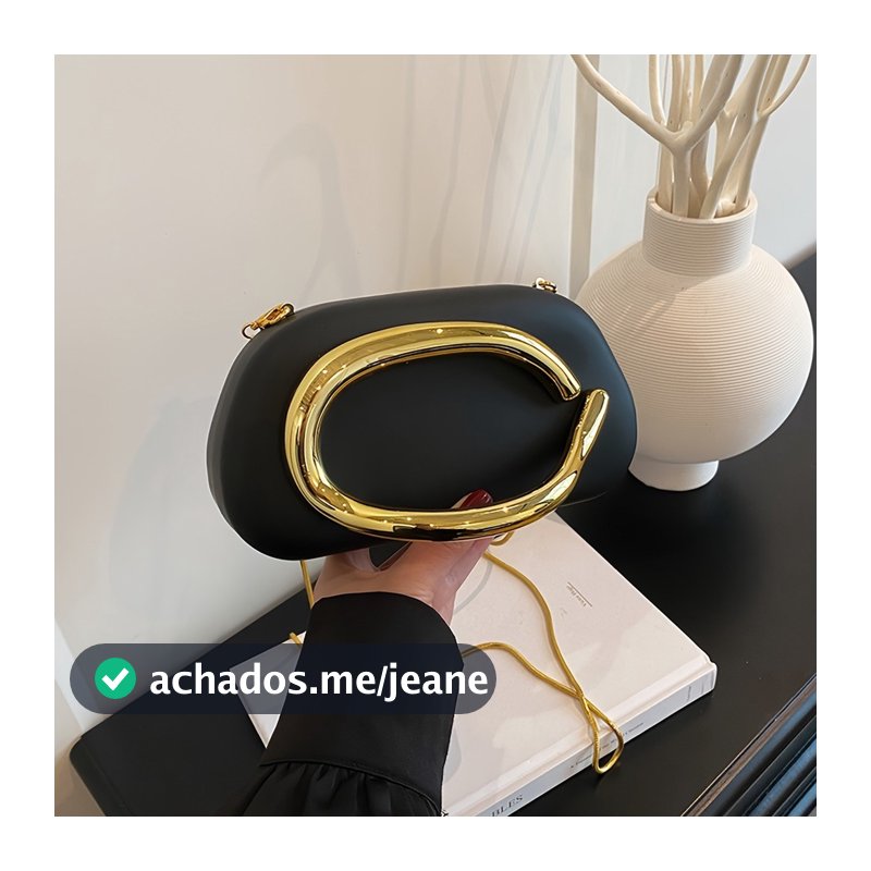 Bolsa Clutch Vintage Retrô Feminina Com Alça De Corrente Destacável,Fecho Magnético – Ideal Para Festas
