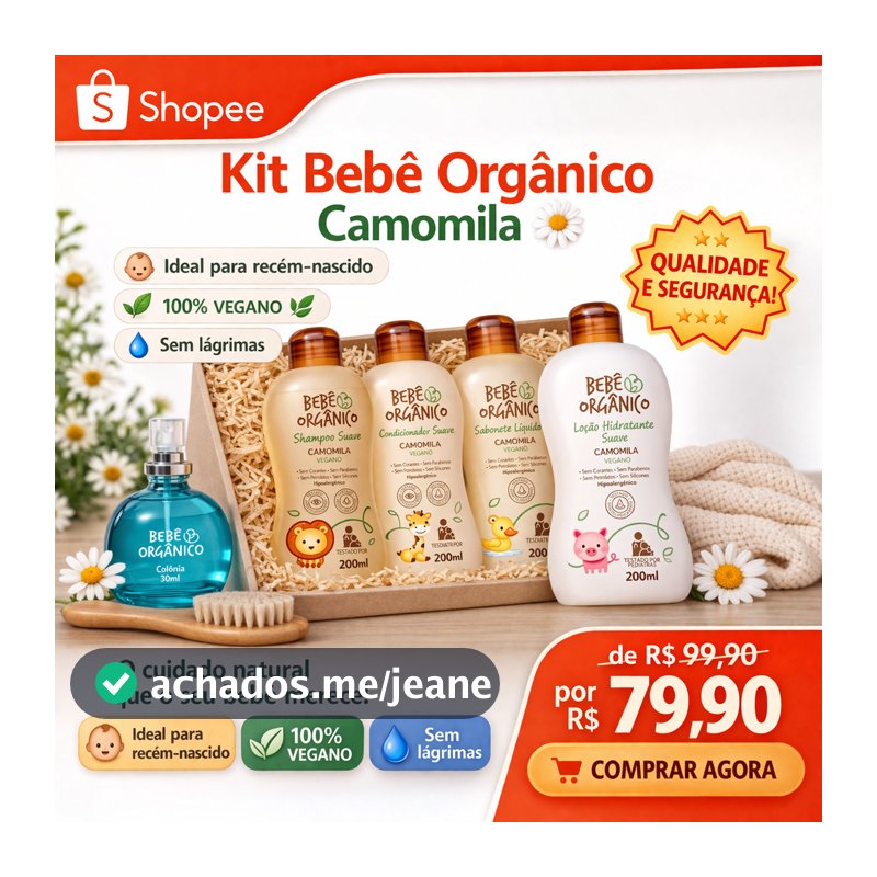 Kit Completo Bebê Camomila – Cuidado Diário com Segurança e Suavidade