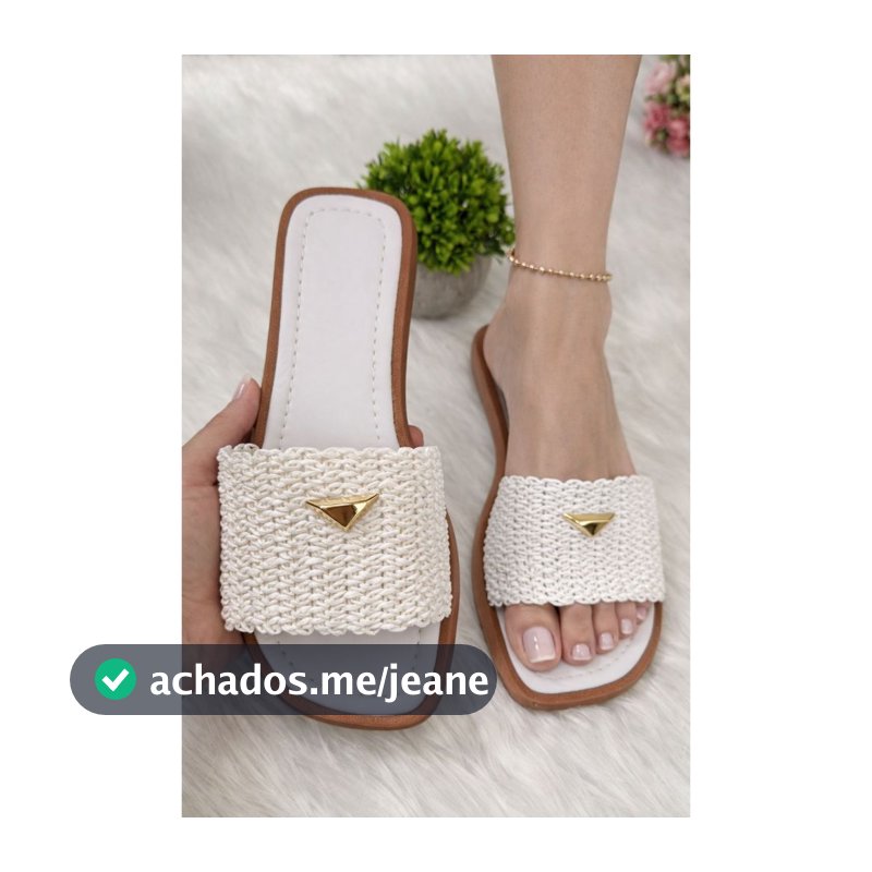 Sandália feminina papete FLAT RAFIA