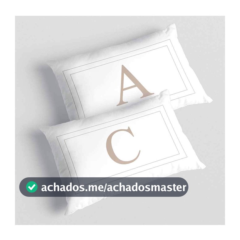 Kit 2 Capas de Almofadas Letras Iniciais Cama Casal baguete 30x50cm