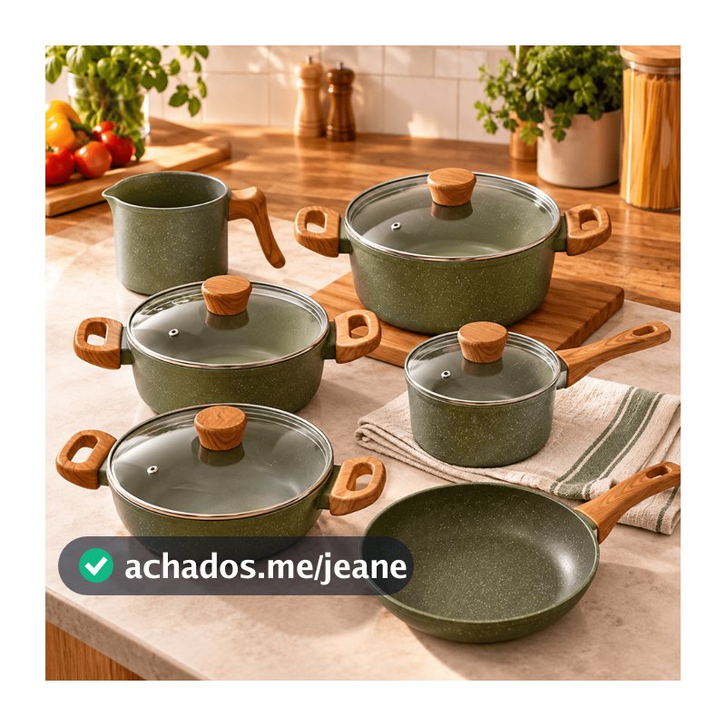 Jogo De Panelas Antiaderente Cerâmica Mimo Style 6 Peças Premium