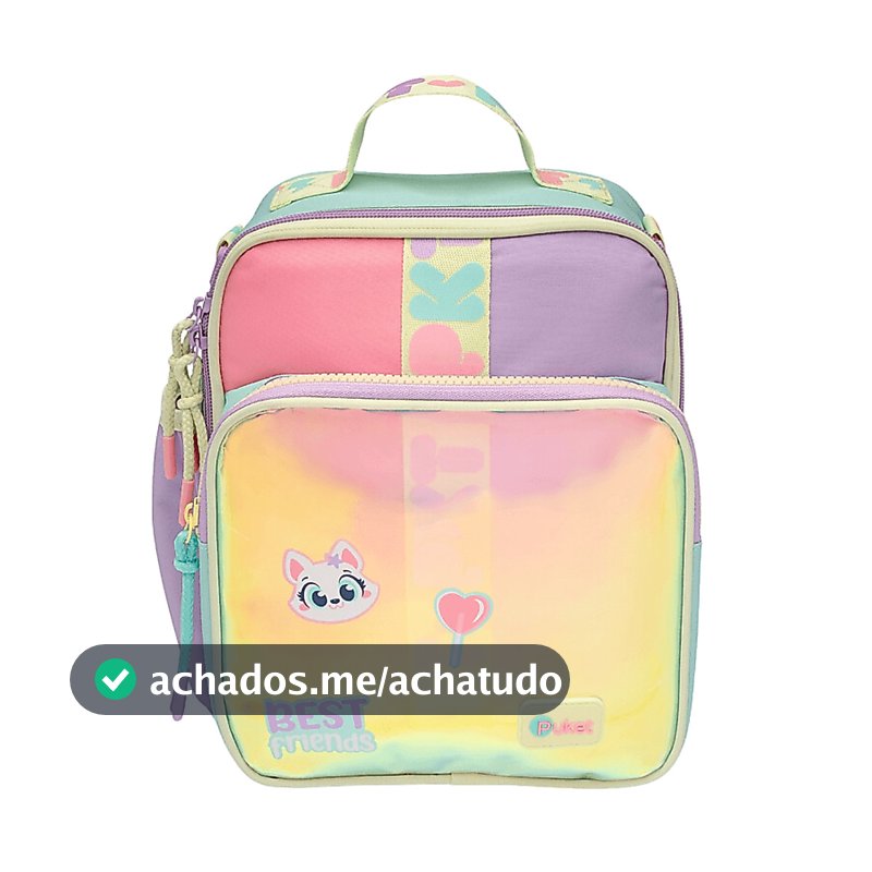 Lancheira térmica infantil com Gel Color Block Menina Escolar Passeio Original Puket