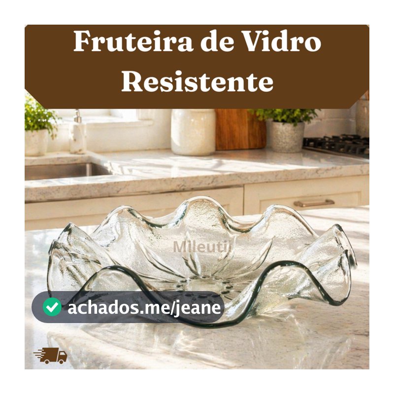 Fruteira de Vidro Decorativa Ondulada – Centro de Mesa Elegante para Cozinha Moderna