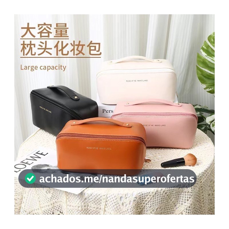 GGUAN KIT 10pcs Bolsa Necessaire Feminina para Maquiagem e Cosméticos Couro  Maleta De Grande Capacidade Portátil