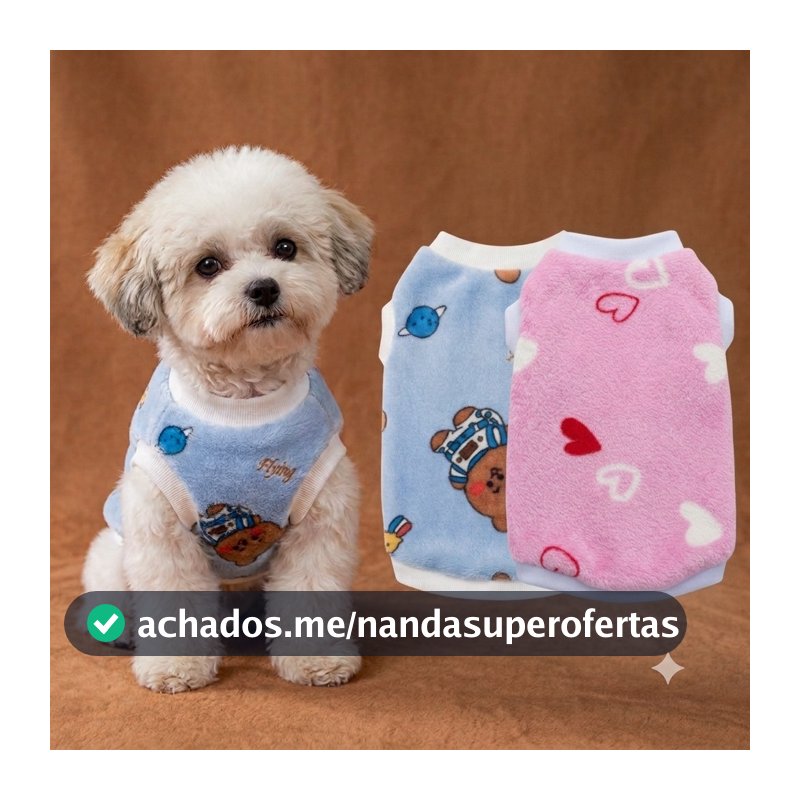 Kit C/2 Roupinhas para cachorro Soft Pequeno Porte Médio porte