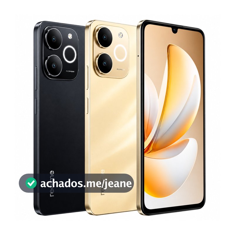 Realme Note 70 Smartphone Dual SIM 4G 128GB Tela 6.74" 90Hz Câmera 13MP Bateria 6300mAh Android