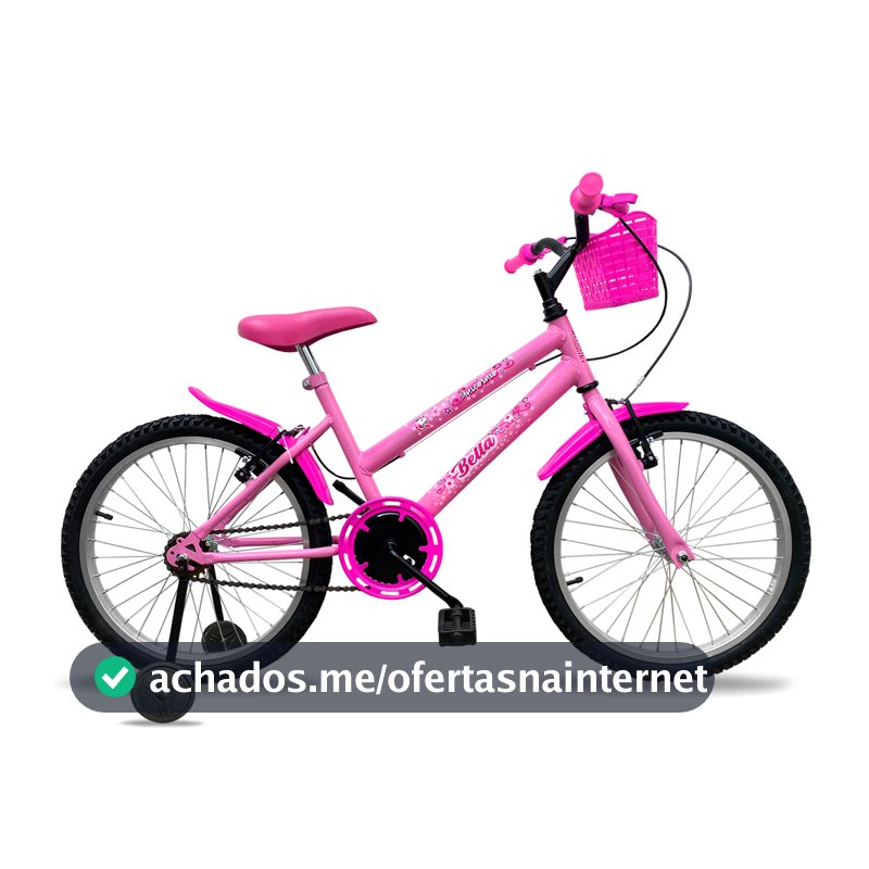 Bicicleta Infantil Aro 20 Feminina Com Cesta E Rodas Auxiliares Meninas