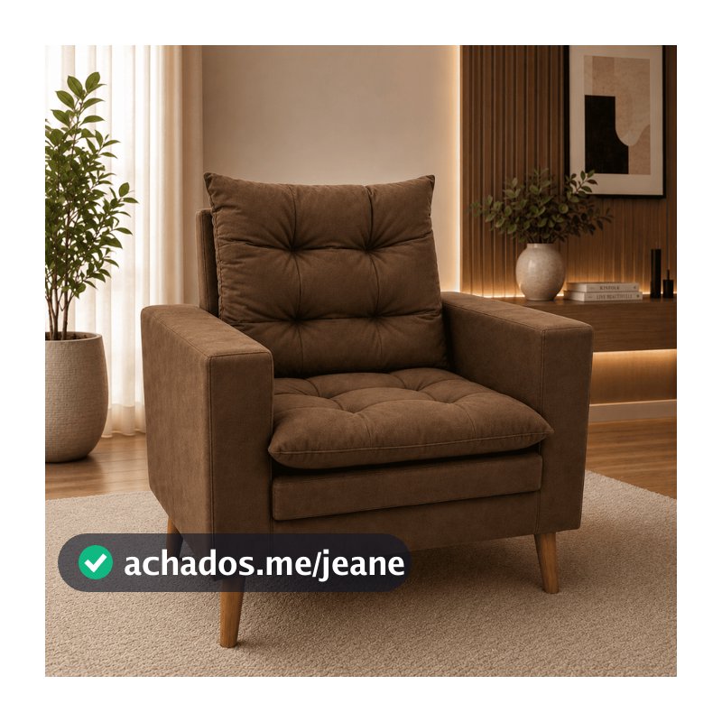Poltrona Maite Decorativa Suede Moderna Confortável Para Quarto