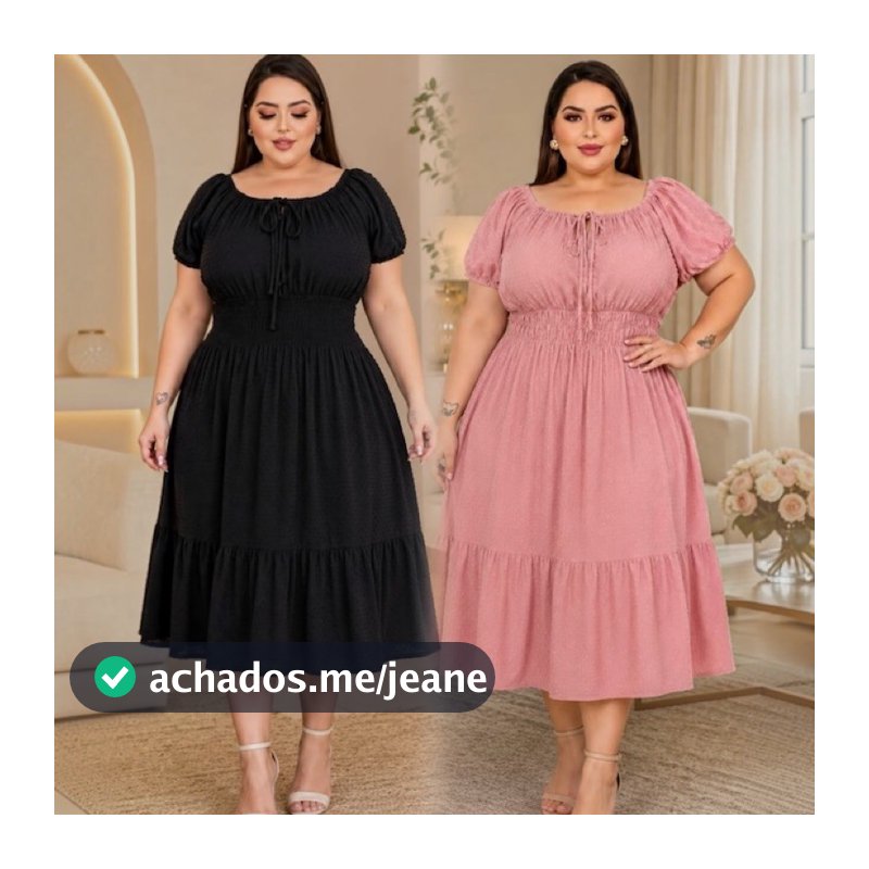 🌟 Vestido midi Elegante Plus Size (G1 ao G4) 🌟