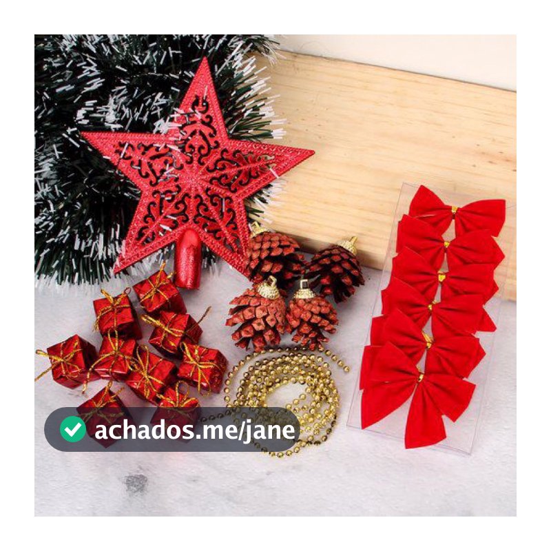 Kit Natalino Com 21 ou 19 Peças - Enfeite De Arvore De Natal