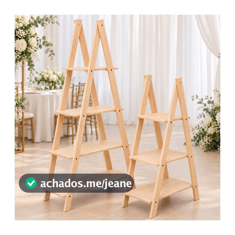 Kit 2 Escadinhas Decorativas Madeira Mdf | Expositor para Doces, Lembrancinhas, Casamento, Festa e Eventos